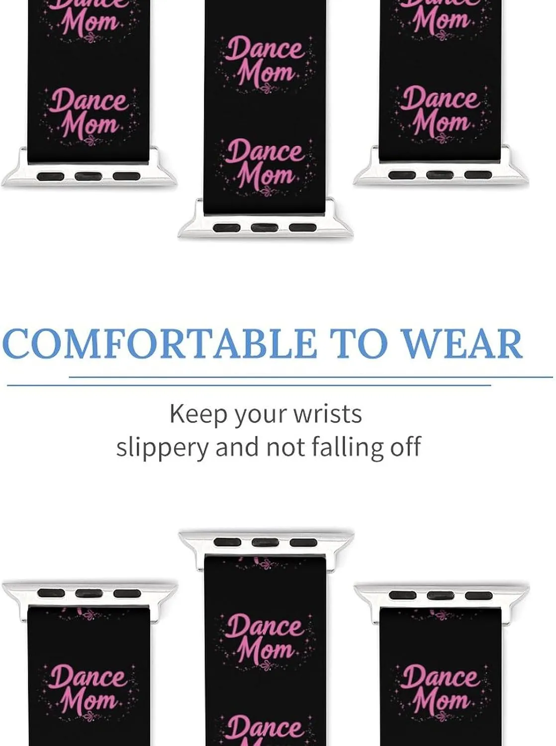 Dance Mom Adjustable Silicone Watchband Compatible with IWatch Classic Soft Sports Watch Strap for Men Women