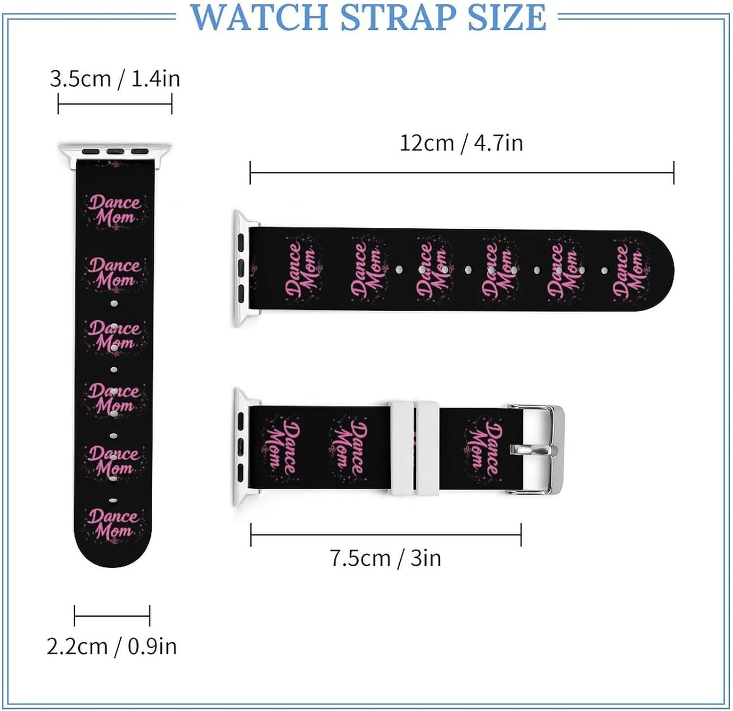 Dance Mom Adjustable Silicone Watchband Compatible with IWatch Classic Soft Sports Watch Strap for Men Women
