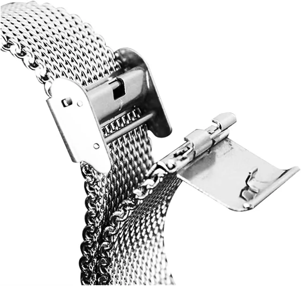 DASEB Steel Stainless Steel Strap 18mm 20mm 22mm 24mm 1.0 Thick Wire Mesh Strap Adjustable Length Watch Accessories Watchbands