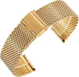 DASEB Steel Stainless Steel Strap 18mm 20mm 22mm 24mm 1.0 Thick Wire Mesh Strap Adjustable Length Watch Accessories Watchbands