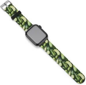 Dill Pickles Adjustable Silicone Watchband Compatible with IWatch Classic Soft Sports Watch Strap for Men Women