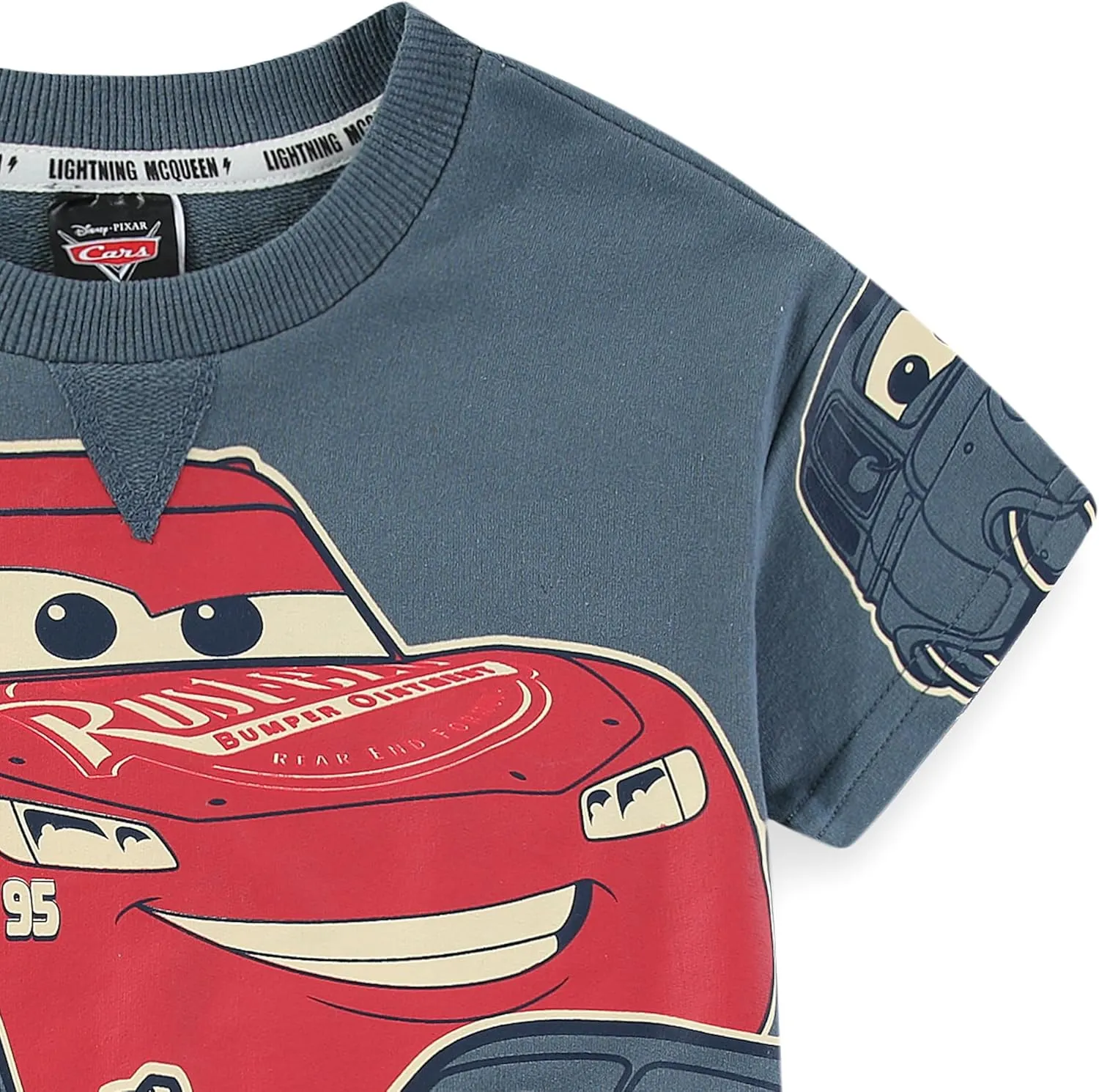 Disney Cars Boys 2 Piece French Terry Short Sleeve T-Shirt and Shorts Set for Big Kids