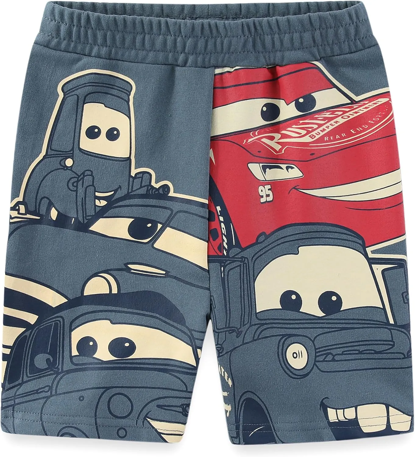 Disney Cars Boys 2 Piece French Terry Short Sleeve T-Shirt and Shorts Set for Big Kids