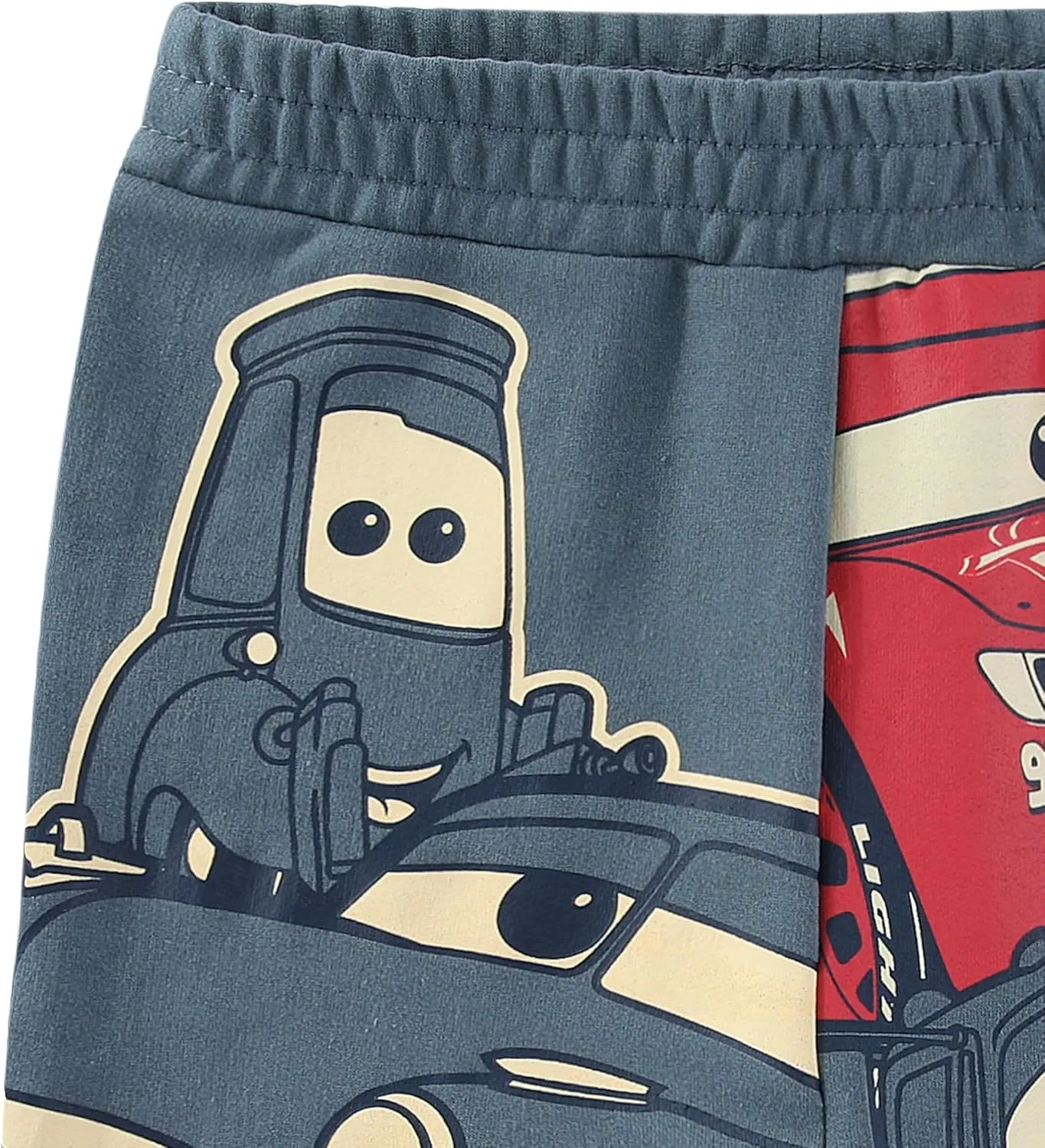 Disney Cars Boys 2 Piece French Terry Short Sleeve T-Shirt and Shorts Set for Big Kids