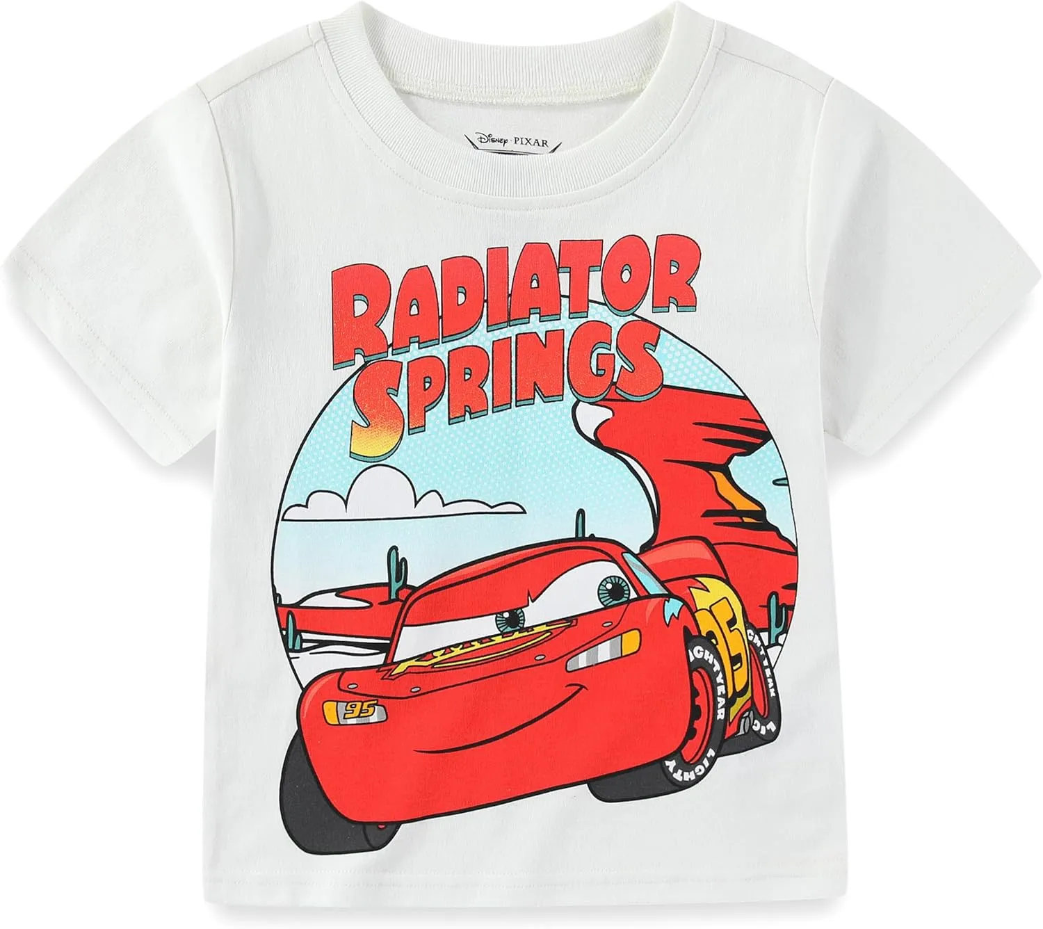 Disney Cars Lightning McQueen Boys 2 Piece Short Sleeve T-Shirt and Shorts Set for Toddlers