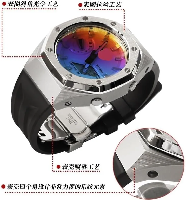 DIY Modification Kit For GA2100 GA2110 Transparent PC Case For GAB2100 2110 Rubber Strap Cover Replacement Accessories watch strap