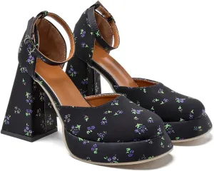 Dress Shoes for Women Adjustable Ankle Strap Closed Round Toe Pumps Comfortable Low Chunky Block Heels