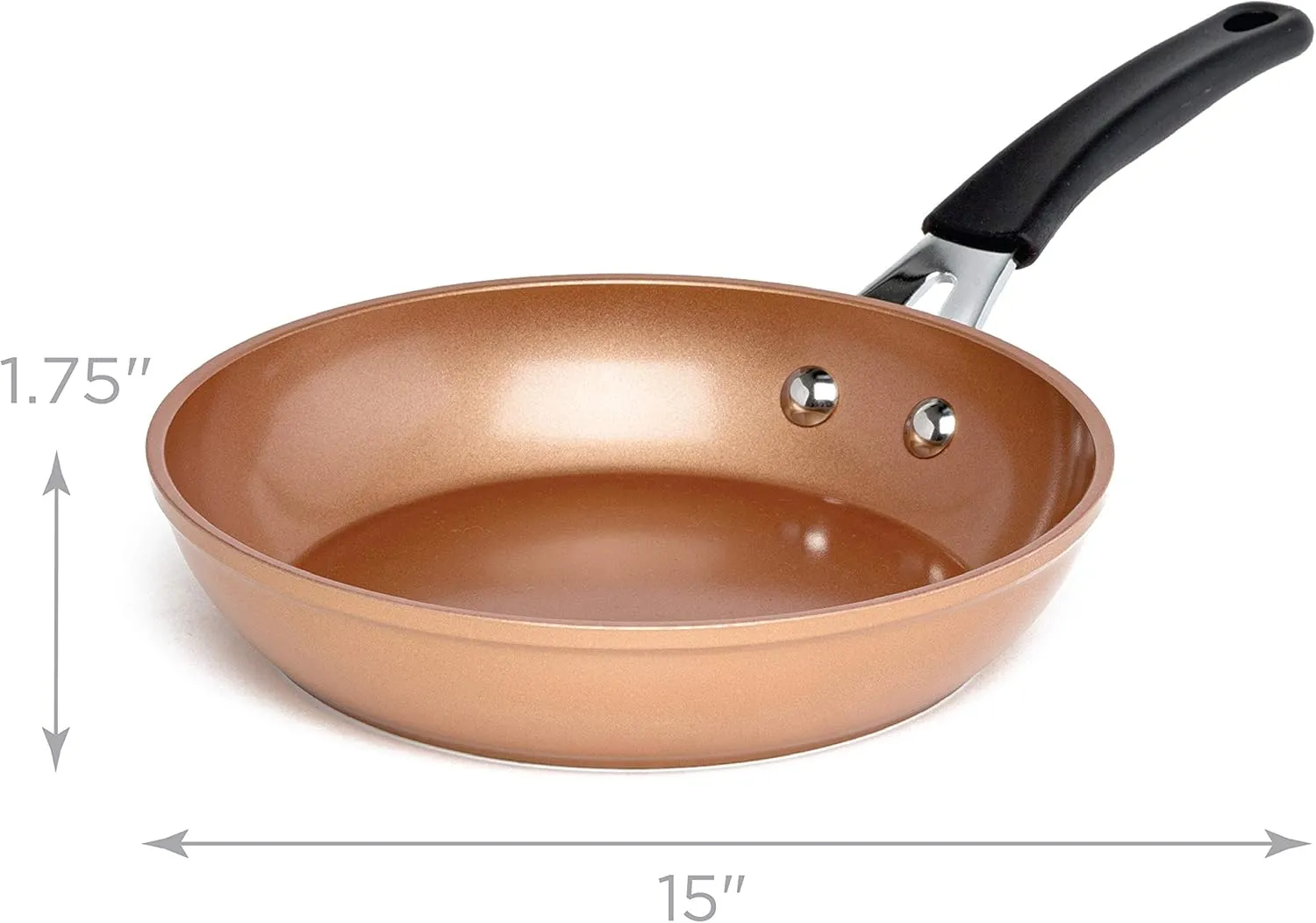 Ecolution Titanium Ceramic Easy Clean Endure Nonstick Silicone Stay Cool Handle, 8-Inch Fry Pan, Copper