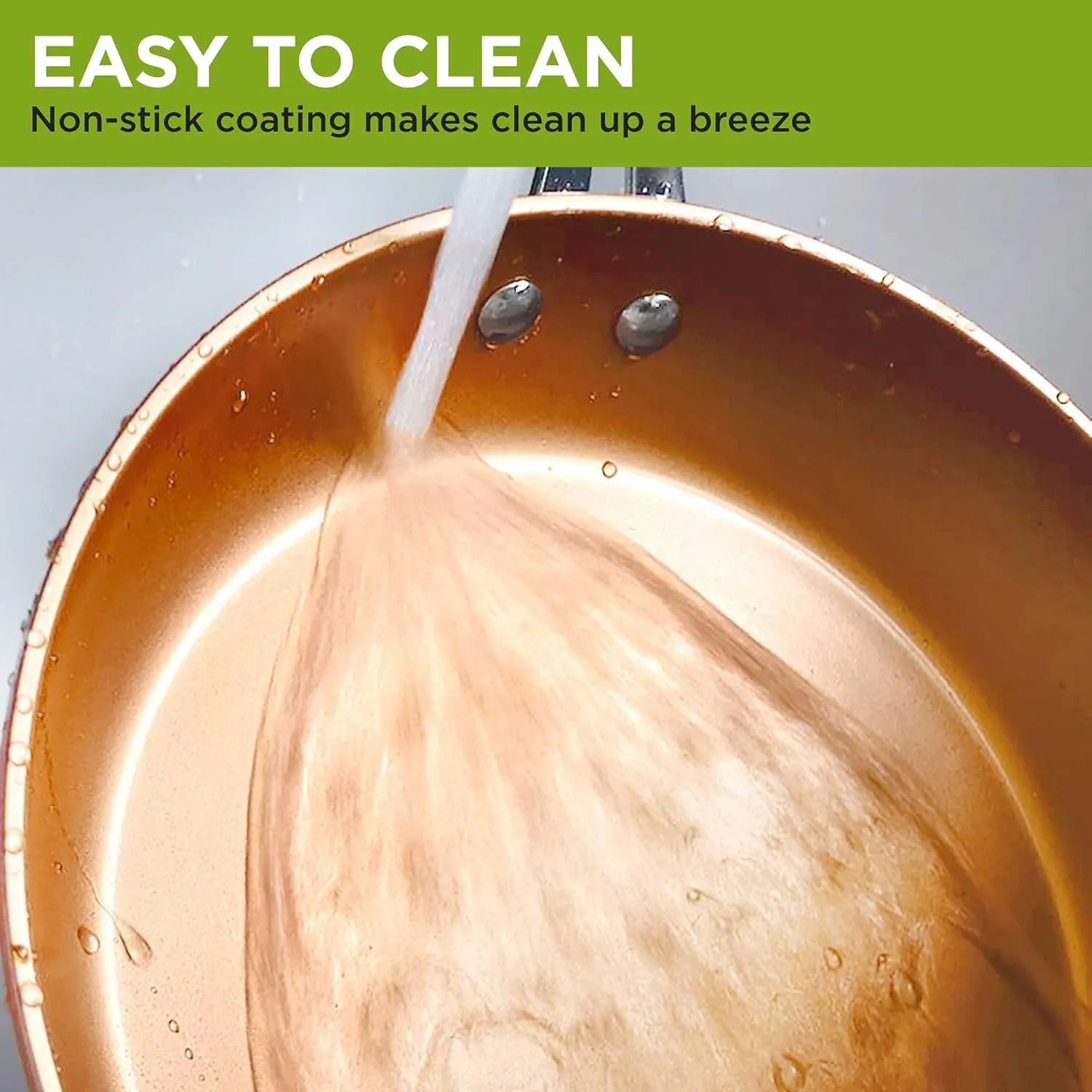 Ecolution Titanium Ceramic Easy Clean Endure Nonstick Silicone Stay Cool Handle, 8-Inch Fry Pan, Copper