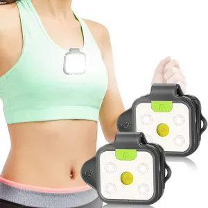 EGUKU Running Light, 2Pack Clip On Running Lights for Runners at Night 4 Light Modes USB Rechargeable LED Lights Wearable Small Lightweight Jogging Lights for Outdoor Running Jogger Patent Pending