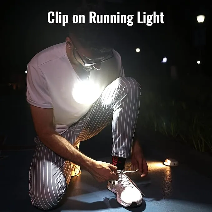 EGUKU Running Light, Clip On Running Lights for Runners at Night 5 Light Modes USB Rechargeable LED Lights Wearable Small Lightweight Jogging Lights for Outdoor Running Jogger Walking Patent Pending