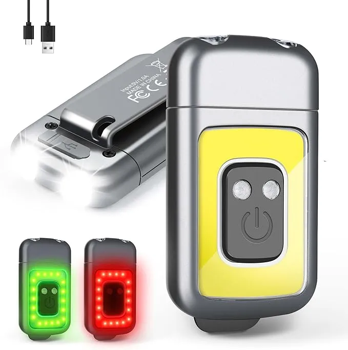 EGUKU Running Light, Clip On Running Lights for Runners at Night 5 Light Modes USB Rechargeable LED Lights Wearable Small Lightweight Jogging Lights for Outdoor Running Jogger Walking Patent Pending