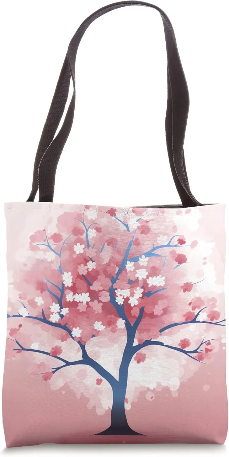 Ephemeral Essence Pastel Cherry Blossom Dreamscape Tote Bag