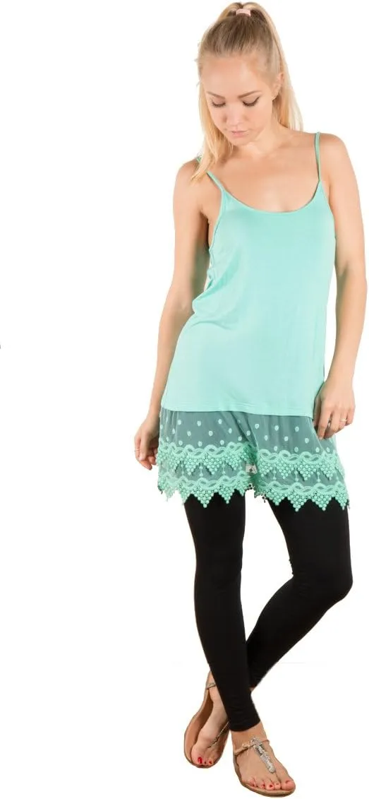 FASHIONOMICS Womens LACE TRIM SOLID SLIP EXTENDER WITH ADJUSTABLE STRAP