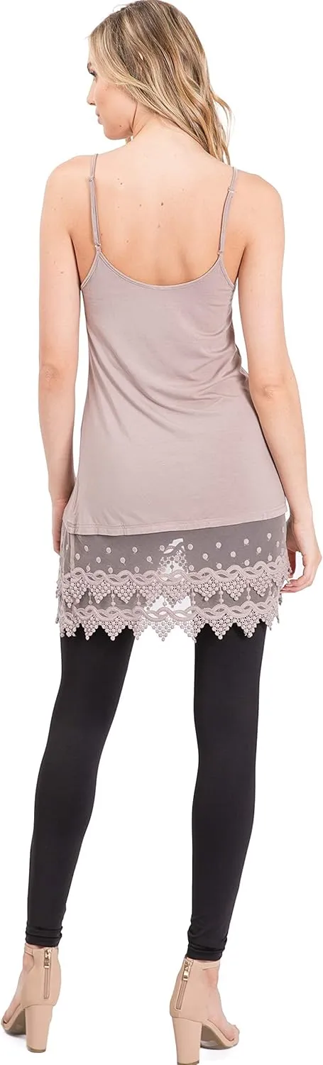 FASHIONOMICS Womens LACE TRIM SOLID SLIP EXTENDER WITH ADJUSTABLE STRAP