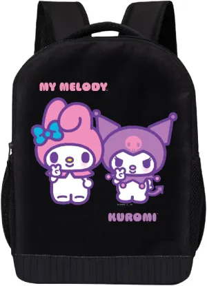 Fast Forward Sanrio Hello Kitty My Melody Kuromi Backpack Shoulder Bag for Girls, Boys, Toddlers - Cute 18" Inch Hello Kitty and Friends My Melody Kuromi Kids Backpack for School (Peace)