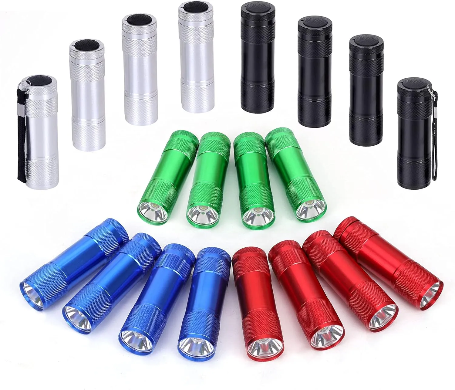 FASTPRO 20-Pack 100 Lumen Super Bright Aluminum LED Flashlights Set, with AAA Dry Batteries Included and Pre-Installed