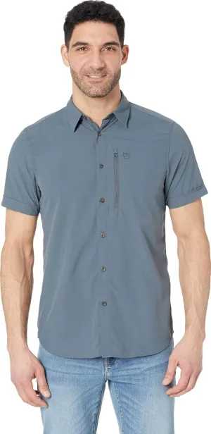 Fjällräven Abisko Hike Short Sleeve Shirts for Men Offers Breathable, Stand Collar, and Two Button-Close Chest Pockets