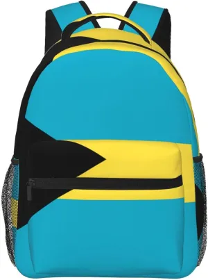 Flag of the Bahamas Backpack, suitable for light travel, daily multi-purpose bag, suitable for commuting, cycling, work
