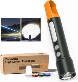 Flashlights High Lumens Rechargeable,9 Modes, 3000 Lumen,Zoomable Powerful Tactical Flashlight,Waterproof Super Bright Flash Light for Home,Lightweight Aluminium Shockproof
