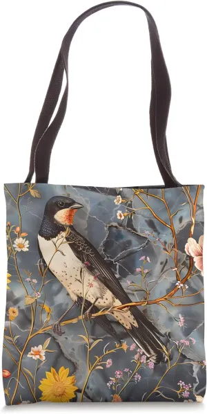 Floral Tree Swallow Bird Lover Wildflower Cute Tote Bag