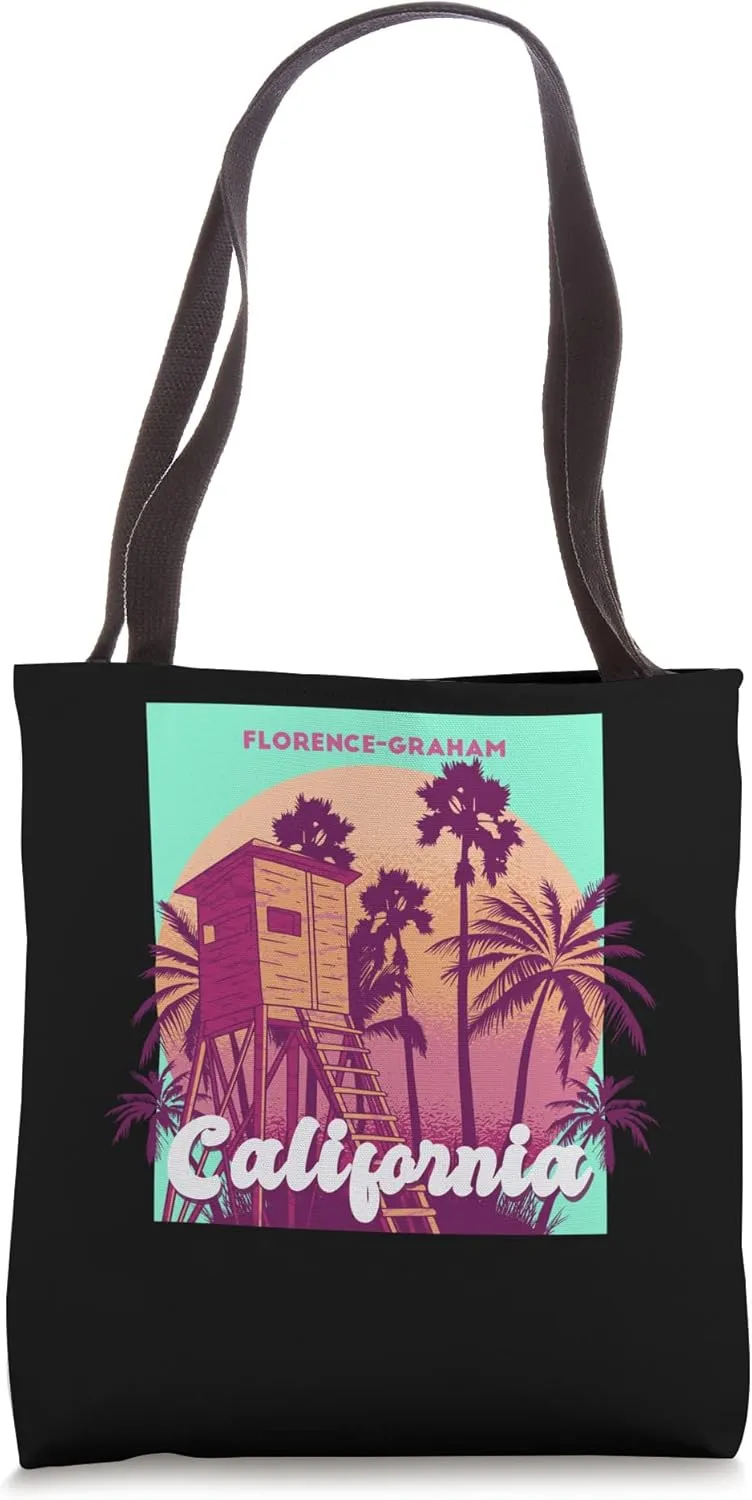 Florence-Graham California palm tree beach retro vintage Tote Bag