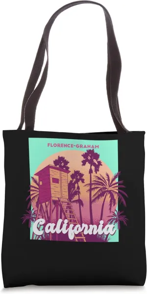 Florence-Graham California palm tree beach retro vintage Tote Bag