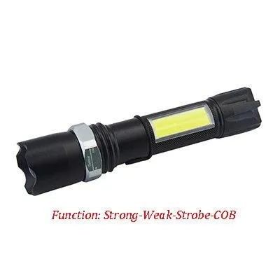 Focus Adjustable Portable Tactical Flashlights with 18650 Battery Rechargeable Super Bright Torch Water Resistant
