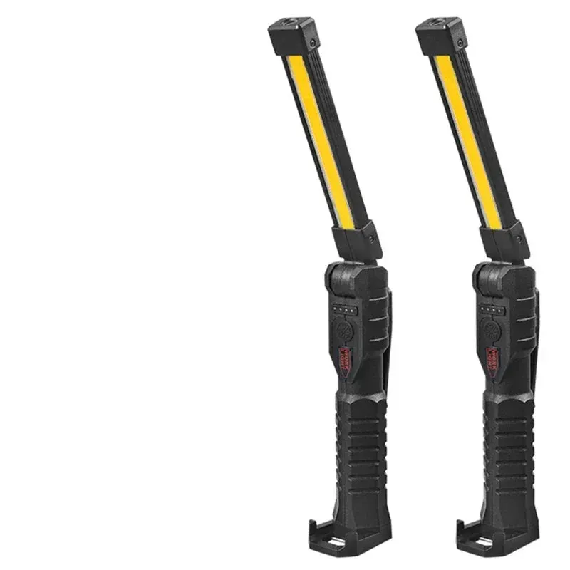 Foldable COB LED Work Light: USB Rechargeable, 7 Modes, Magnetic Base, Hanging Hook, Portable Torch Flashlight