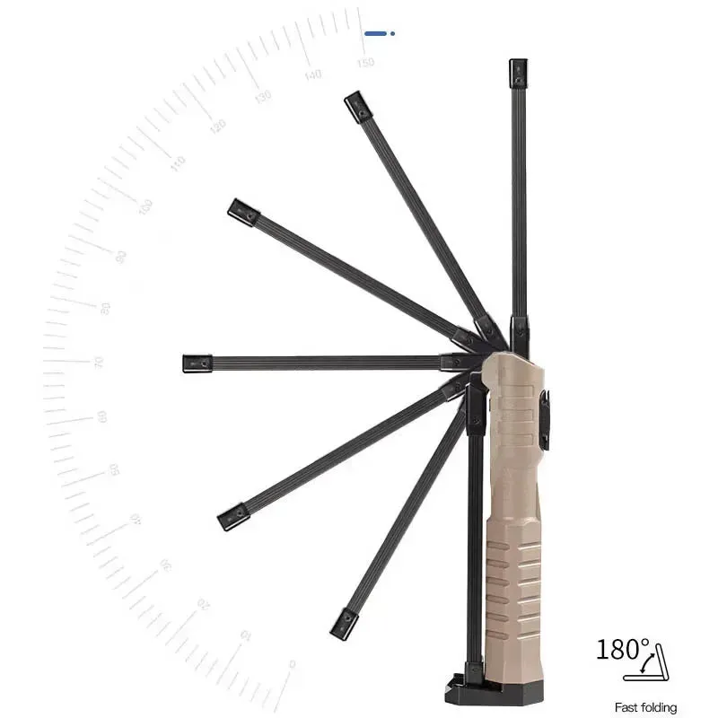 Foldable COB LED Work Light: USB Rechargeable, 7 Modes, Magnetic Base, Hanging Hook, Portable Torch Flashlight