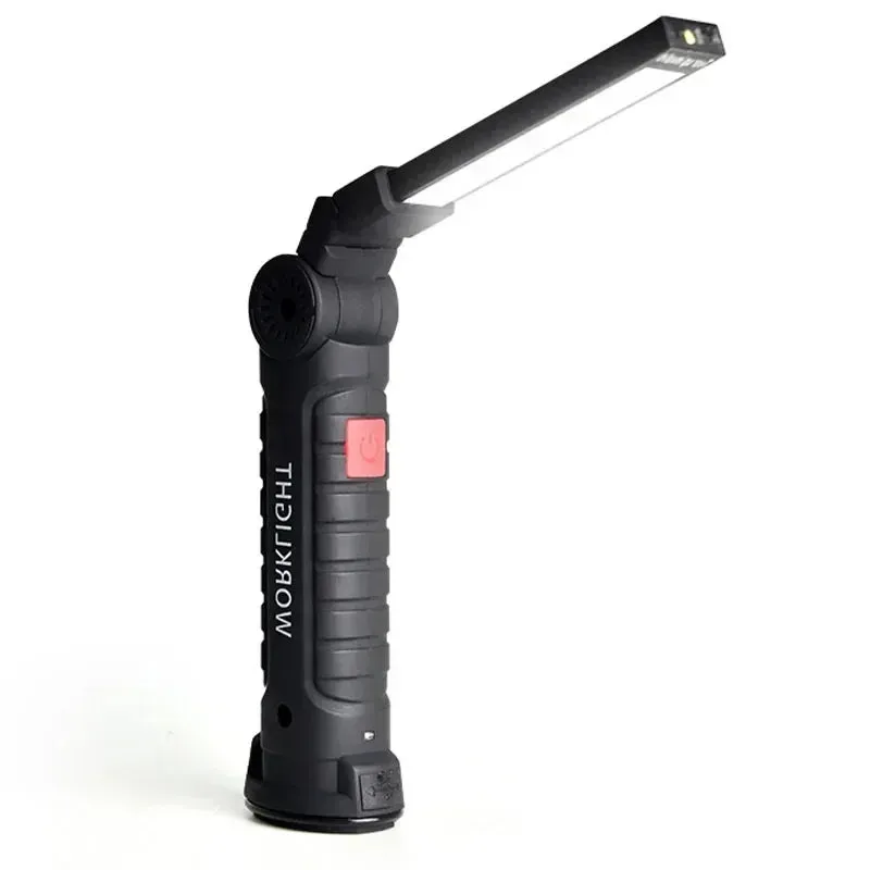 Foldable COB LED Work Light: USB Rechargeable, 7 Modes, Magnetic Base, Hanging Hook, Portable Torch Flashlight