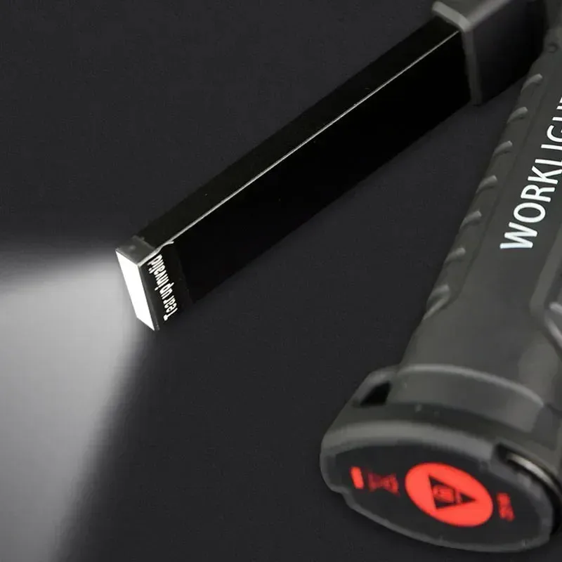 Foldable COB LED Work Light: USB Rechargeable, 7 Modes, Magnetic Base, Hanging Hook, Portable Torch Flashlight