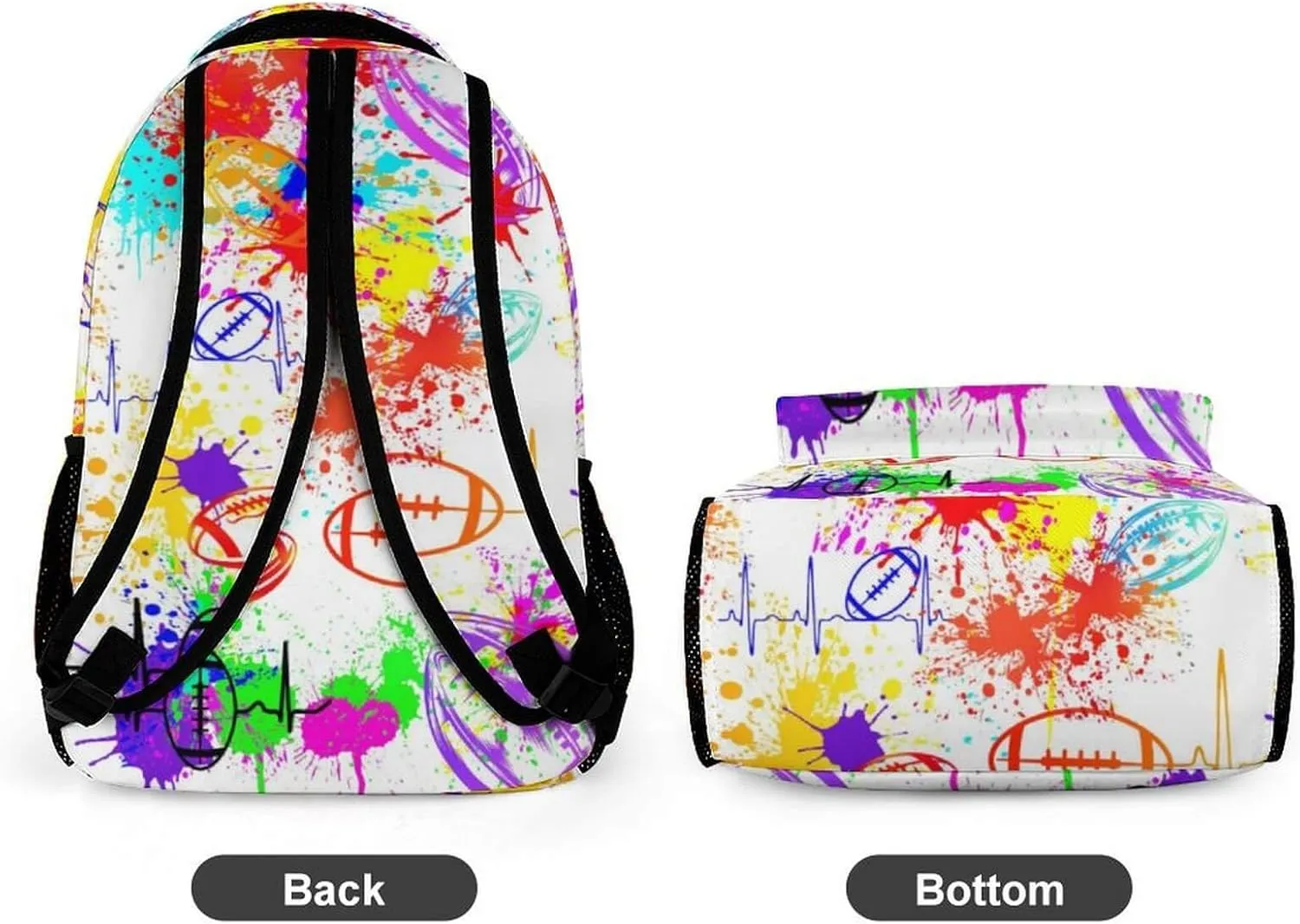 Football Backpack for Kids Girls Boys School, 16 Inches Cool Football Bookbag, Football Backpack for School