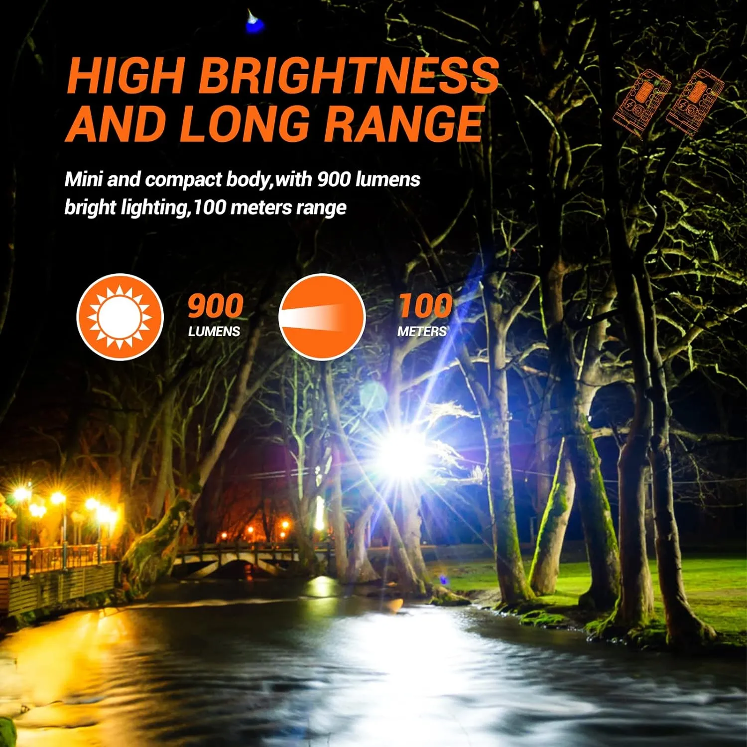 FZH EDC Small Flashlight Powerful with 365nm UV Black Light (2PC) - Super Bright 900 LM USB C Rechargeable LED Mini Keychain Flash Light with COB Side Light, Magnet -11 Modes, IPX65 Pocket Torch