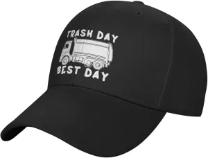 Garbage Day is The Best Day Fashionable Casquette Hat Breathable Adjustable Strap for Comfort Style Black