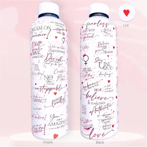 Girl Boss 24oz Motivational Water Bottle – Stainless Steel, Vacuum Insulated, Daily Affirmations, Boss Lady Gifts for Women, Positive Gift for Work, Travel, Gym, Office