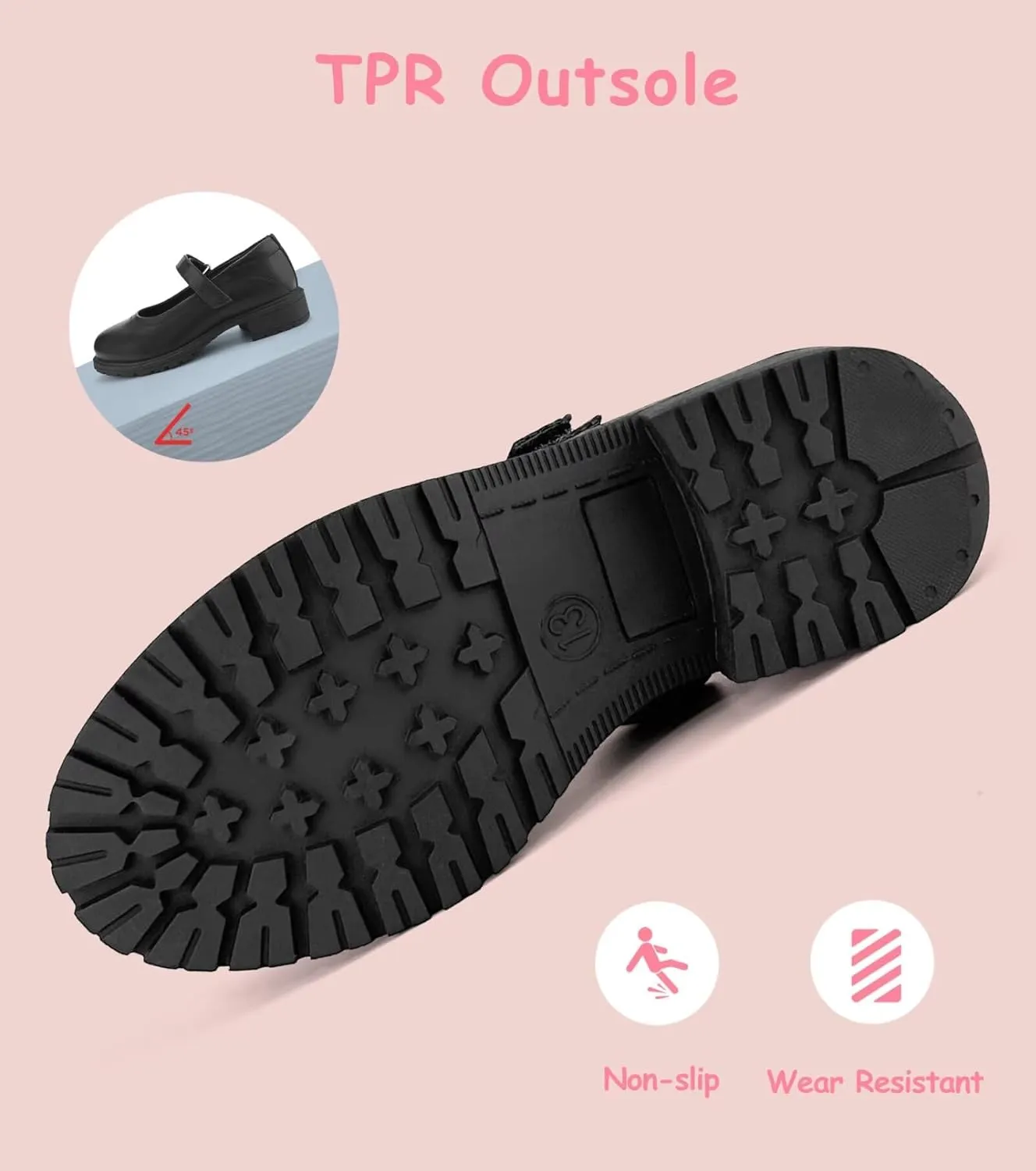 Girls School Uniform Shoes Mary Janes Dress Shoes Adjustable Strap(Little Kid/Big Kid)