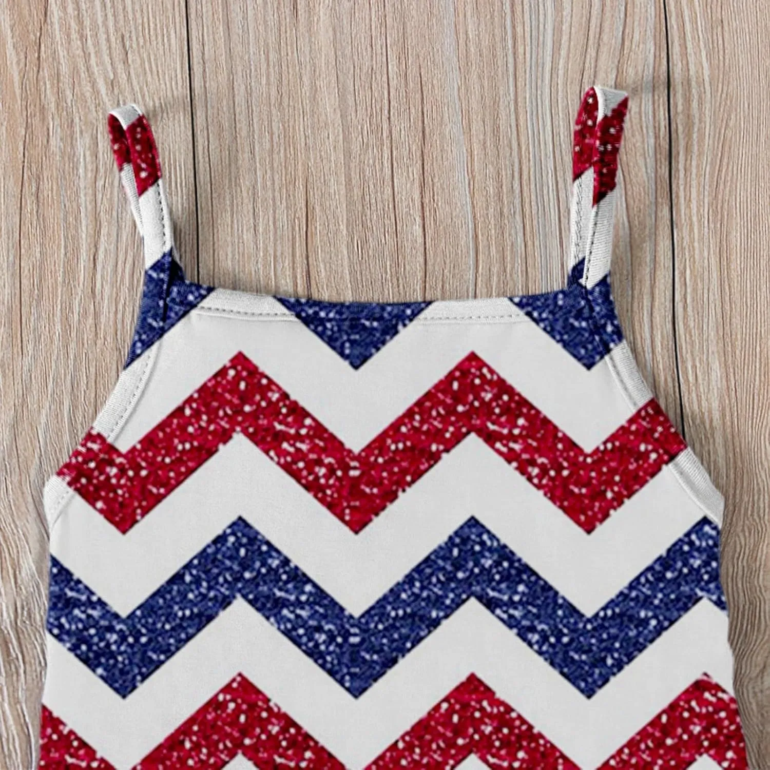 Girls Summer Independence Day Clothing Cute Star Stripe Print Suspender Overalls with Pockets July 4th Jumpsuit