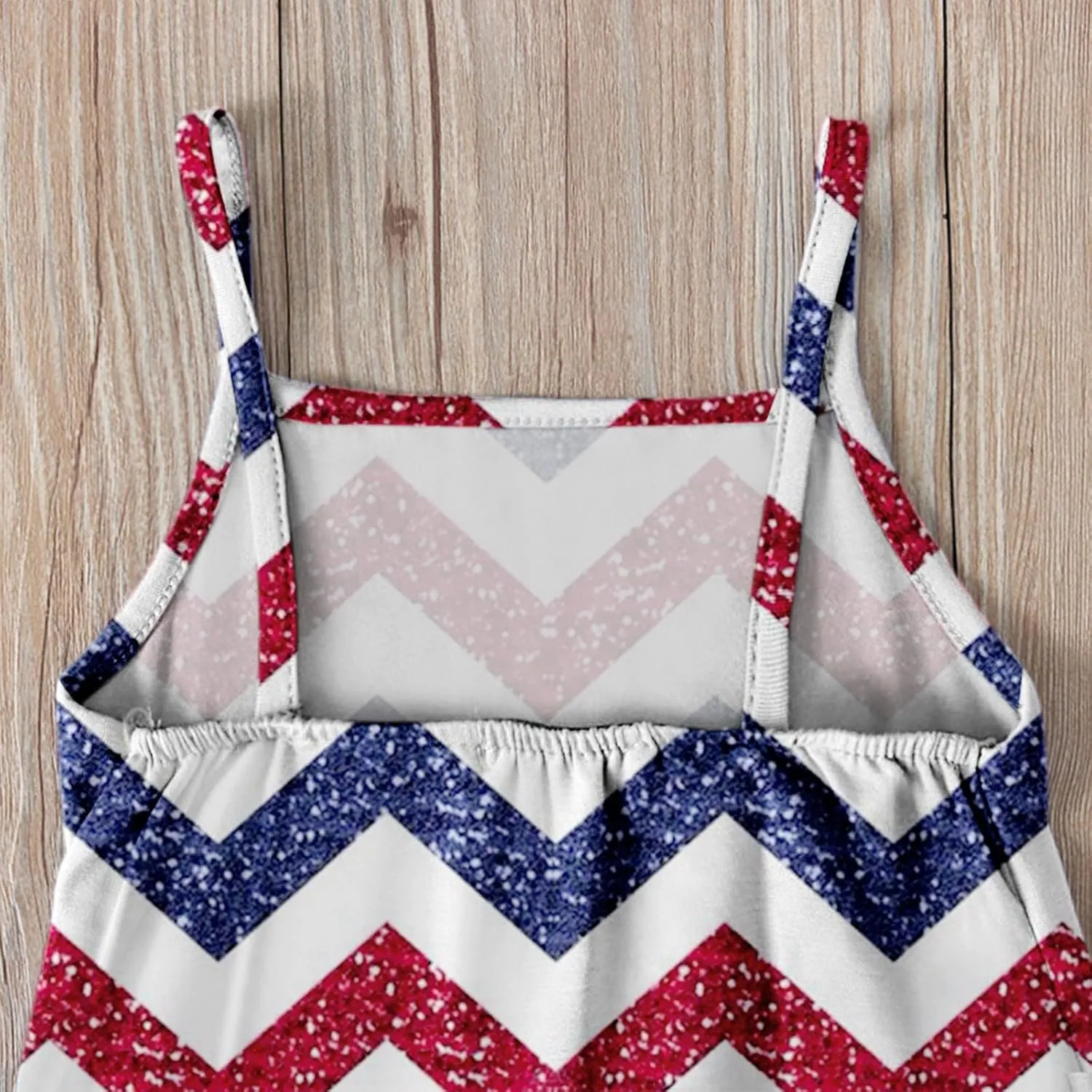 Girls Summer Independence Day Clothing Cute Star Stripe Print Suspender Overalls with Pockets July 4th Jumpsuit