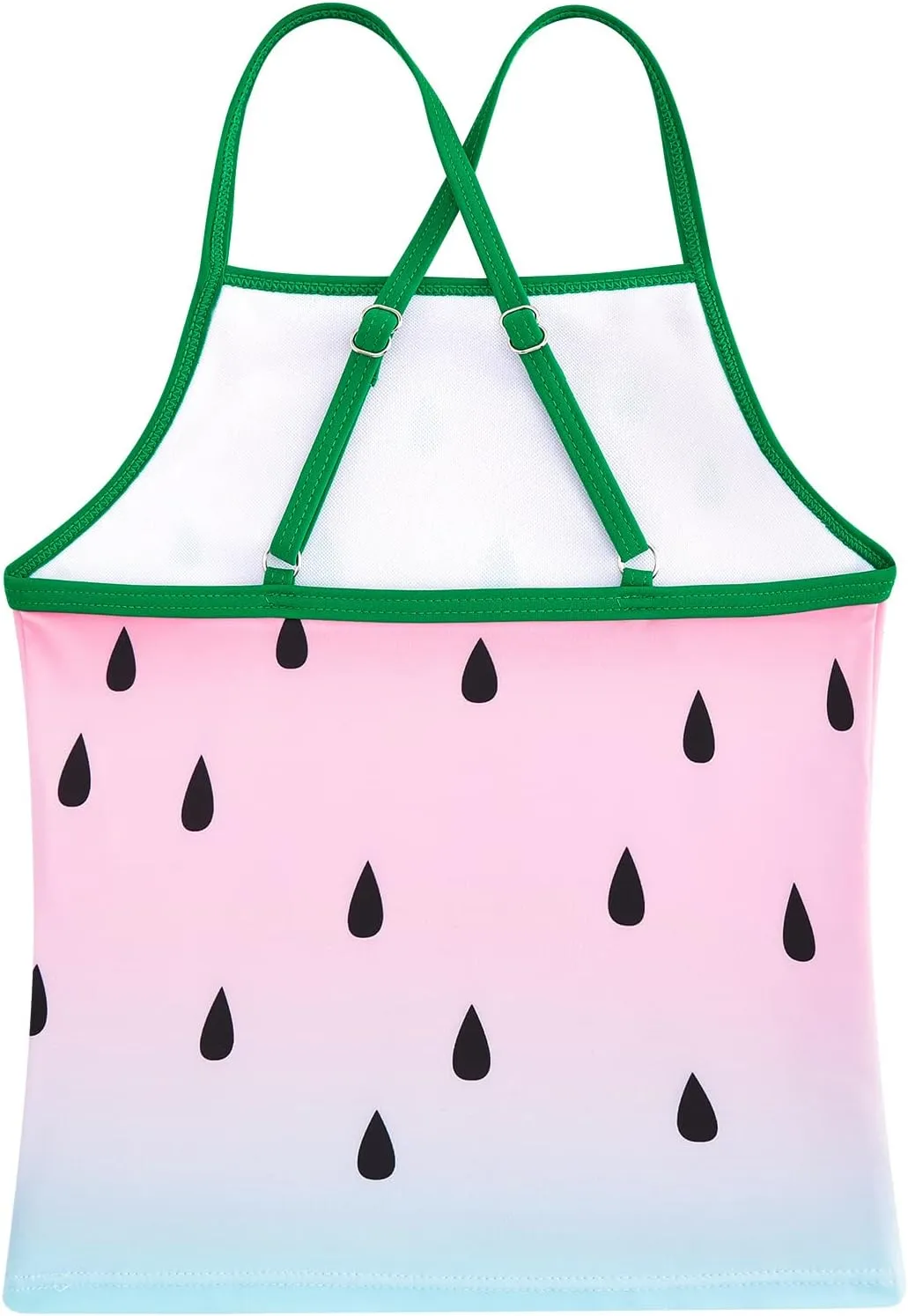 Girls Tankini Swimsuit Two Piece Bathing Suit with Adjustable Strap 3-13 Years