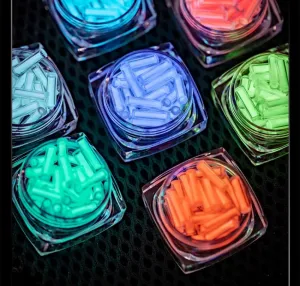 Glass Luminous Tube 16pcs, 1.5 * 6mm Luminous Vial Glow rods Made of Rare Earth Materials, EDC Players, for DIY Various EDC Accessories and Decoration.