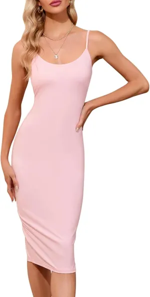 GloryStar Women Full Slip Under Dresses Sleeveless Adjustable Spaghetti Strap Cami Maxi Dress Nightgowns Sleepwear