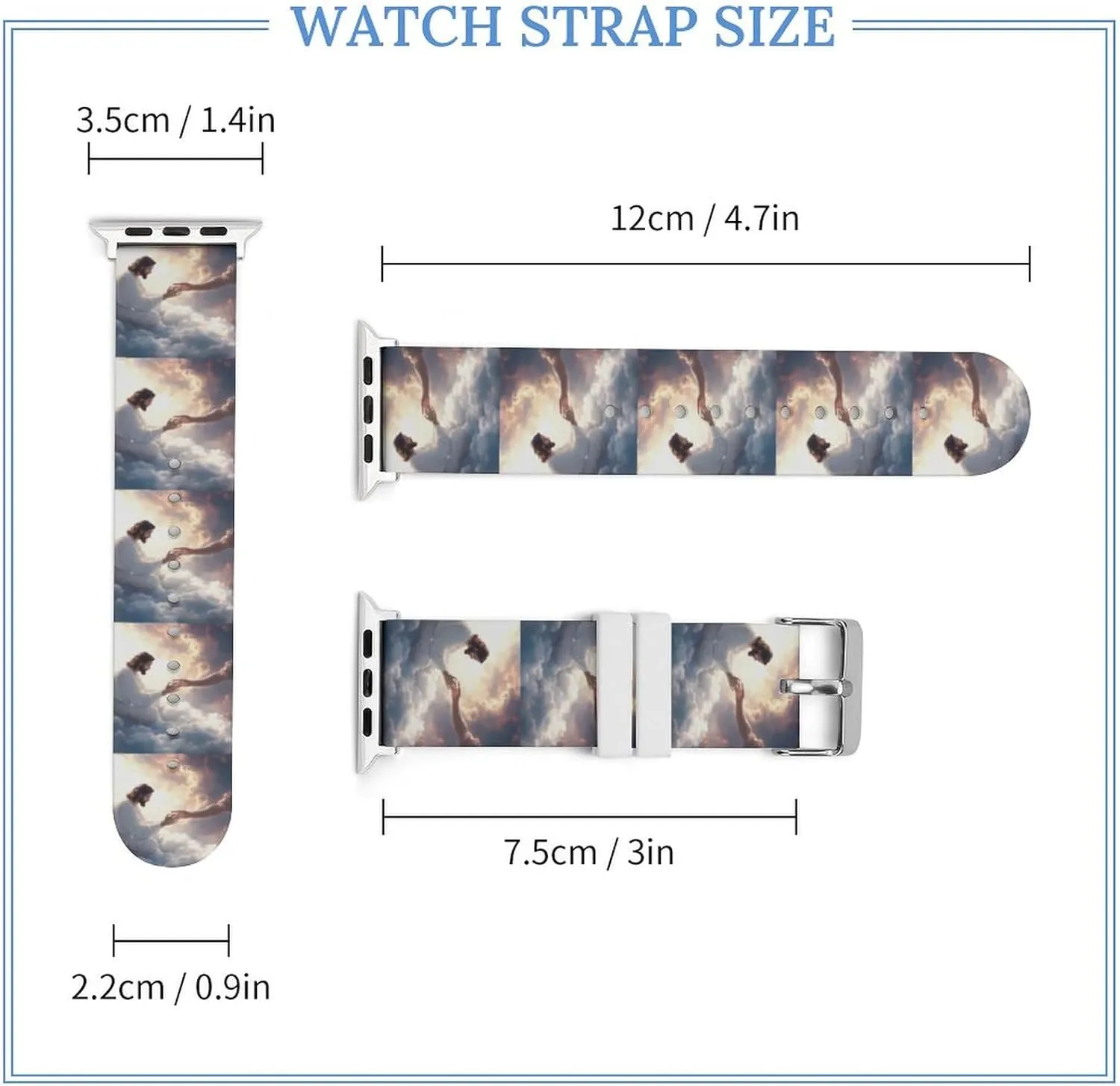 God's Gifts Adjustable Silicone Watchband Compatible with IWatch Classic Soft Sports Watch Strap for Men Women