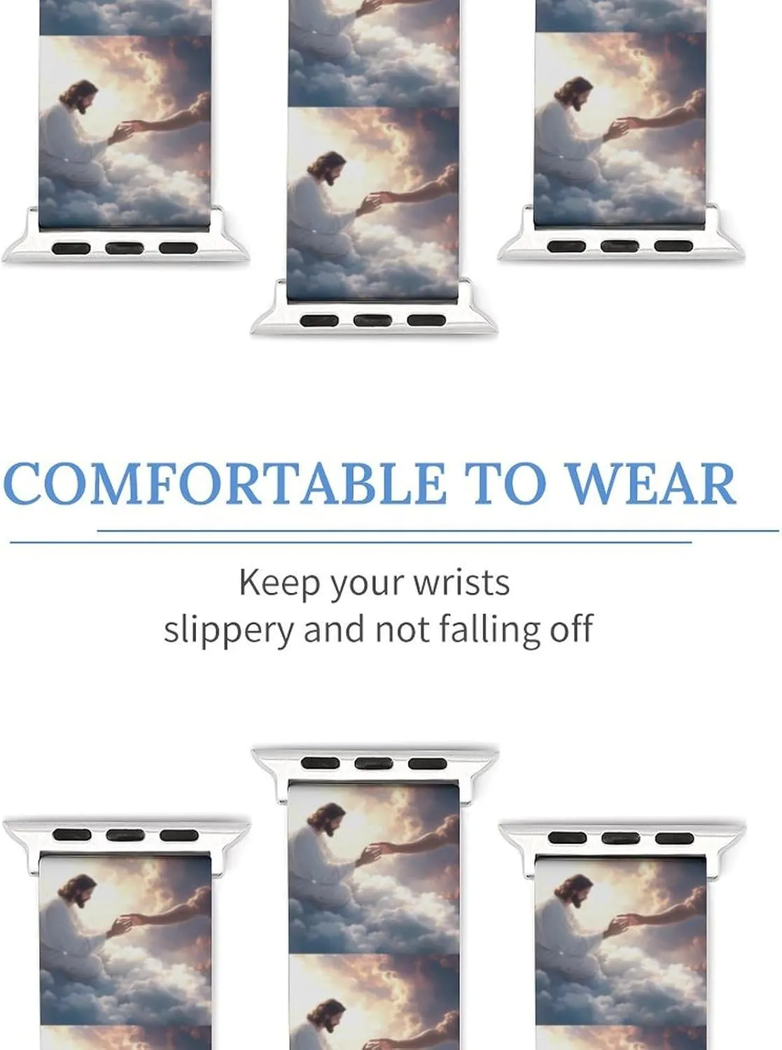 God's Gifts Adjustable Silicone Watchband Compatible with IWatch Classic Soft Sports Watch Strap for Men Women