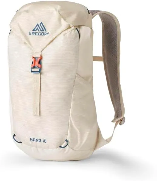 Gregory Nano 16L Unisex Day Hiking/Commuter/Active Travel Backpack, Breathable Backpanel, Hydration Port, One Size Fits All, Chalk White