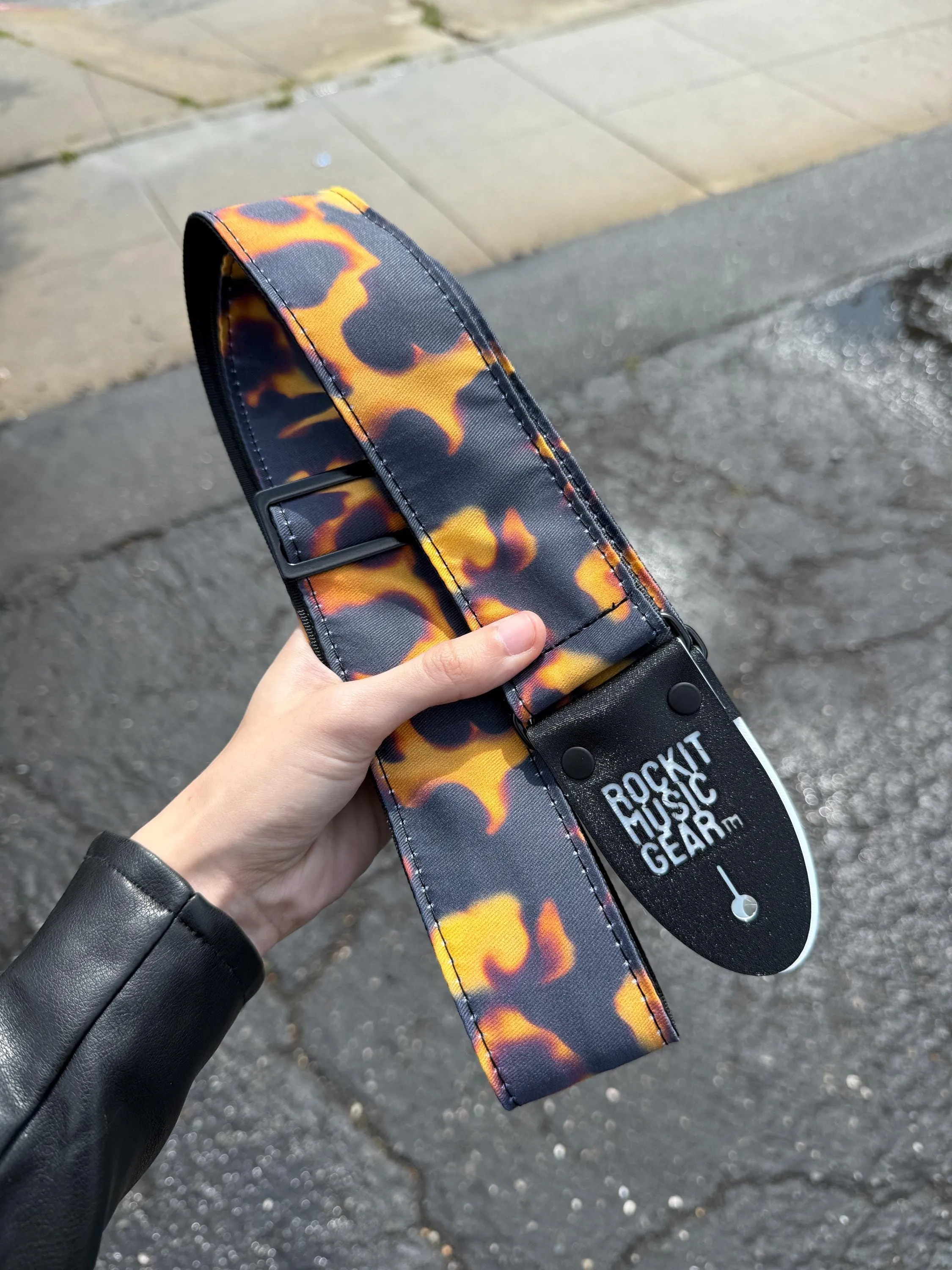 Guitar Pick Pattern Guitar Strap - Tortoise Shell