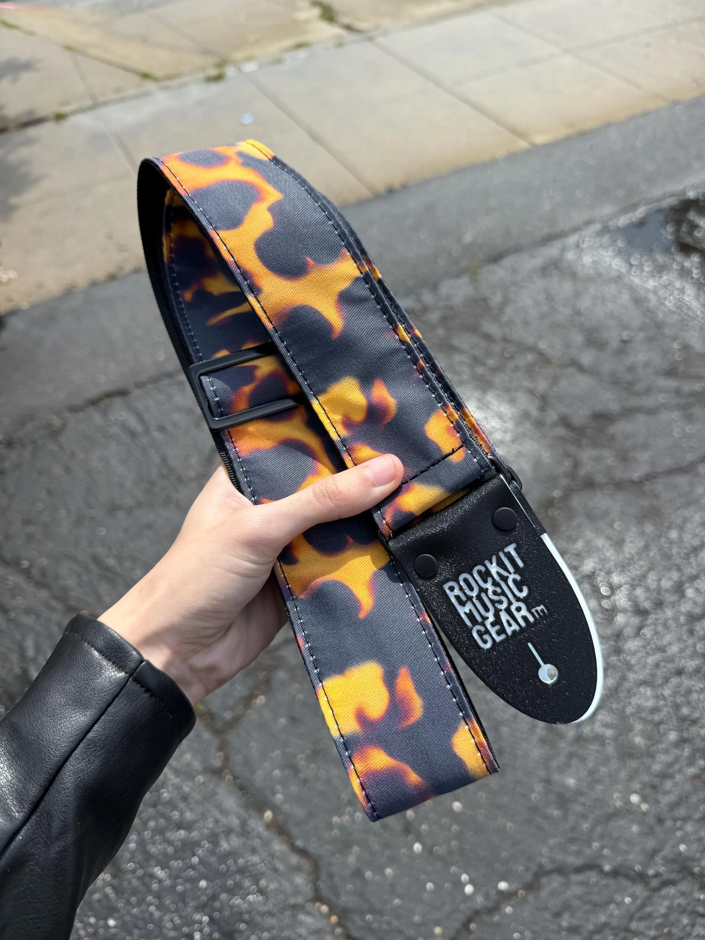 Guitar Pick Pattern Guitar Strap - Tortoise Shell