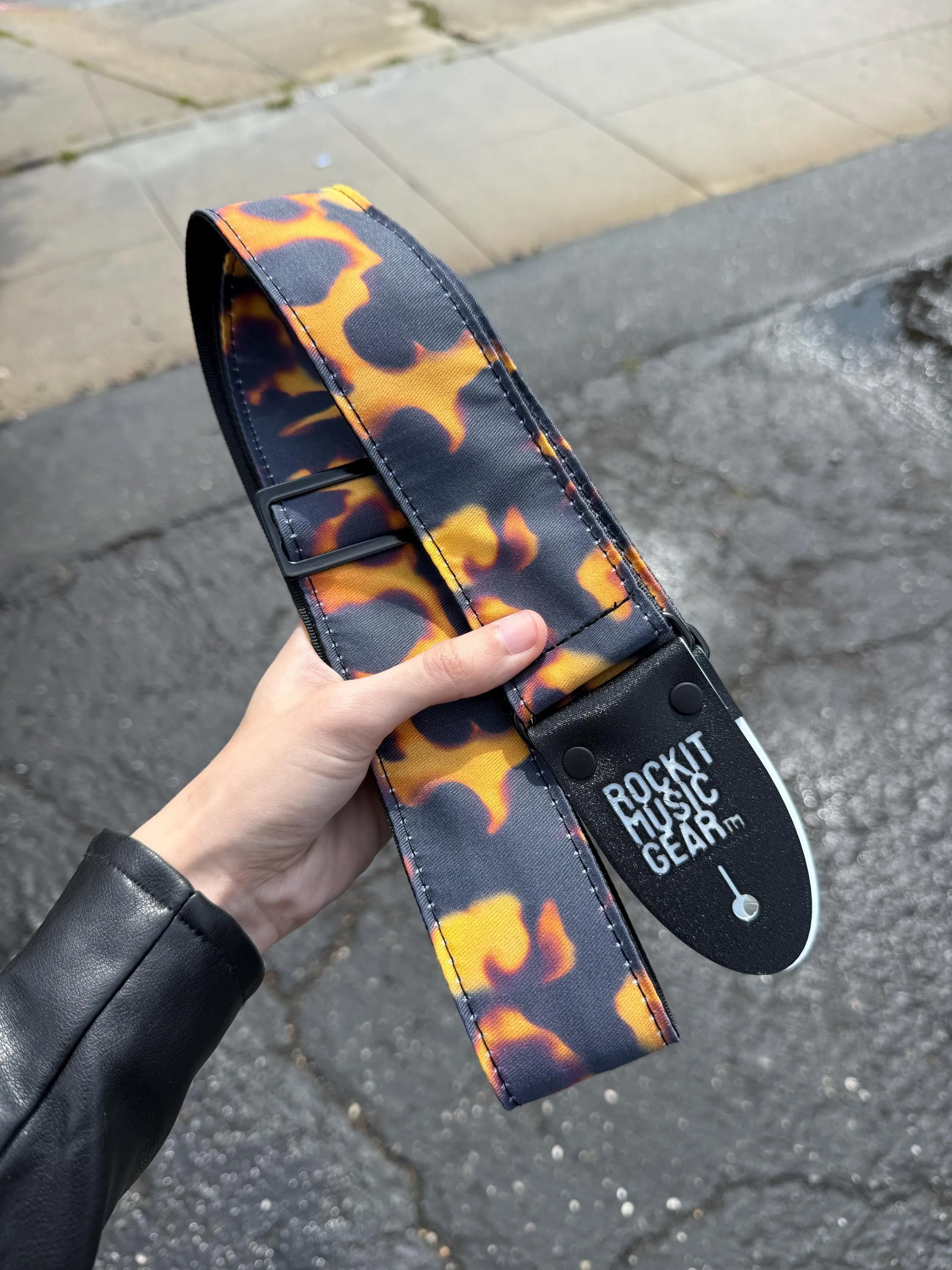 Guitar Pick Pattern Guitar Strap - Tortoise Shell