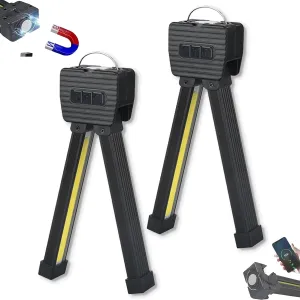 Gym Lamp for Posing, Gym Light Posing Lights for Bodybuilding, Portable Magnetic LED Flashlight with Hanging Hook, 7th Gear Dimming & 180 Degree Folding USB Gyms Lighting (2pcs)