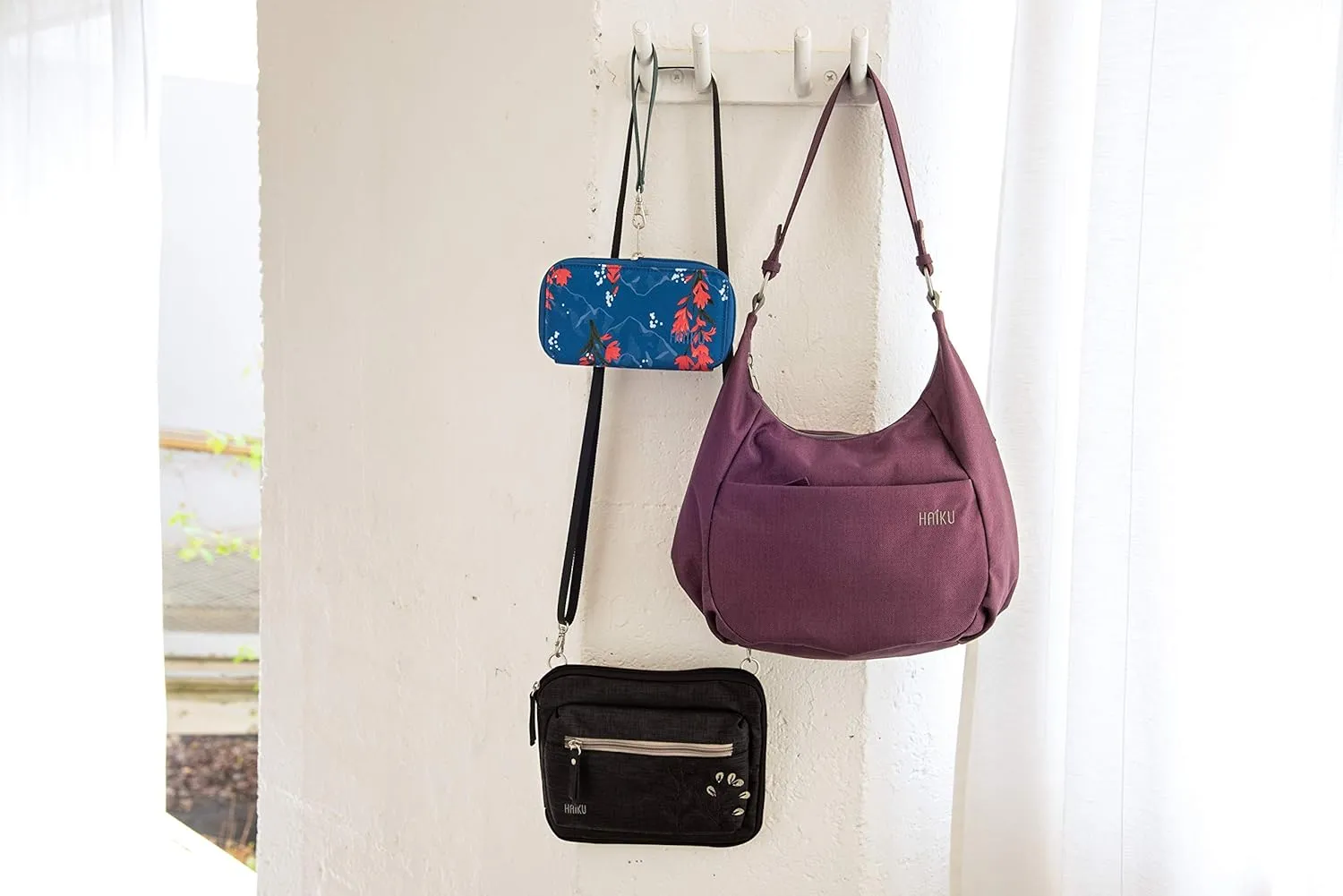 HAIKU Amble Hobo Bag with Removable Shoulder Strap and Adjustable Crossbody Strap